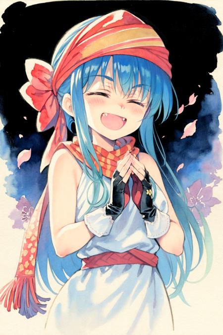 18148-4047810305-masterpiece, best quality, _lora_style19_1_,watercolor (medium), traditional media, blue hair, solo, 1girl, closed eyes, flower,.png